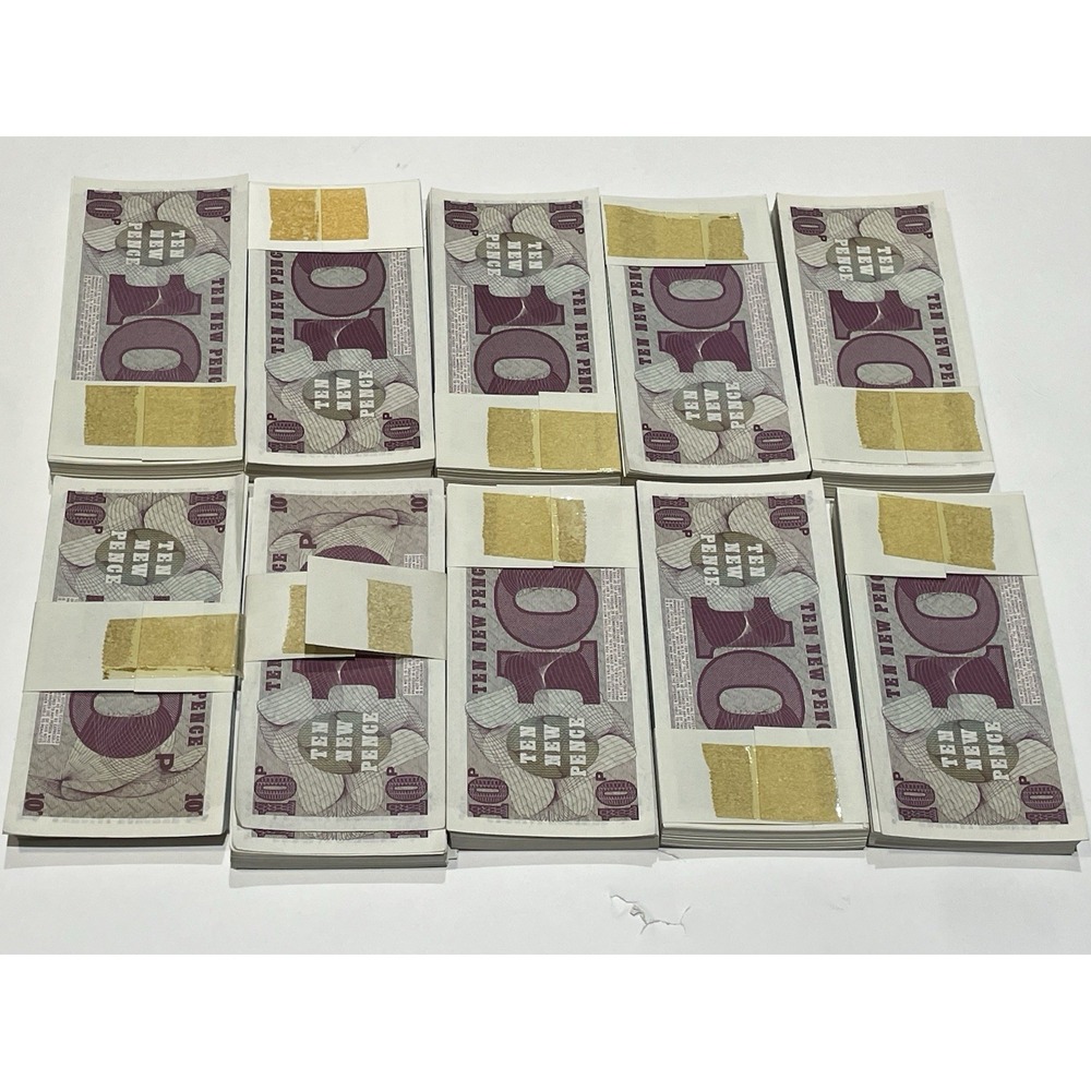 1972 British Armed Forces Special Vouchers 10 New Pence 6th Series Brick of 1000
